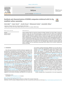 Synthesis and Characterization of DGEBA Composites Reinforced with Cu/Ag Modiﬁed Carbon Nanotubes