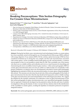 Thin Section Petrography for Ceramic Glaze Microstructures