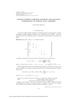 Totally Positive Toeplitz Matrices and Quantum Cohomology of Partial Flag Varieties