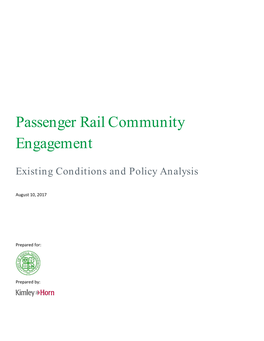 Passenger Rail Community Engagement