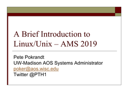 A Brief Introduction to Unix-2019-AMS