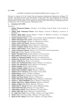 G.N. 4820 UNITED NATIONS SANCTIONS ORDINANCE (Chapter 537) Pursuant to Section 10 of the United Nations Sanctions (Afghanistan)