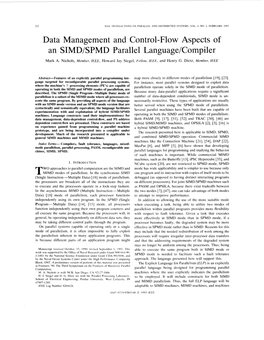 Data Management and Control-Flow Aspects of an SIMD/SPMD Parallel Language/Compiler