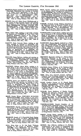 The London Gazette, I?Th November 1961 8399