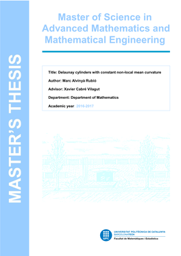 Master of Science in Advanced Mathematics and Mathematical