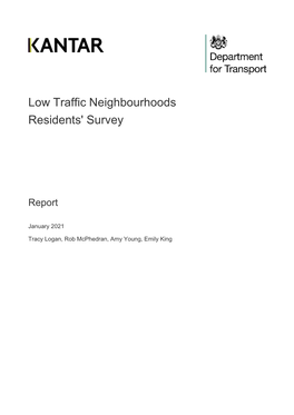 Low Traffic Neighbourhoods Residents Survey