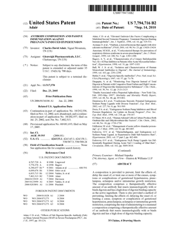 (12) United States Patent (10) Patent No.: US 7,794,716 B2 Adair (45) Date of Patent: *Sep