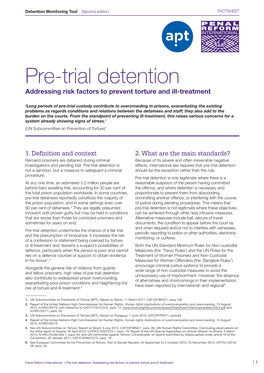 Pre-Trial Detention Addressing Risk Factors to Prevent Torture and Ill-Treatment