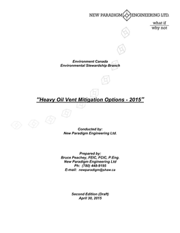 Heavy Oil Vent Mitigation Options - 2015”