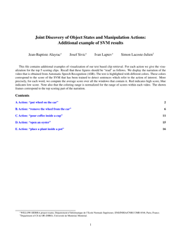 Joint Discovery of Object States and Manipulation Actions: Additional Example of SVM Results