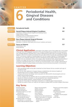 Periodontal Health, Gingival Diseases and Conditions 99 Section 1 Periodontal Health