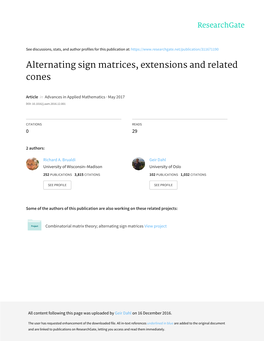 Alternating Sign Matrices, Extensions and Related Cones