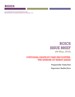 RGICS ISSUE BRIEF (09 May, 2016)