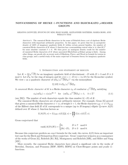 Nonvanishing of Hecke L-Functions and Bloch-Kato P