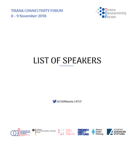 TCF 2018 List of Speakers