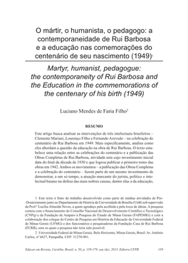 O Mártir, O Humanista, O Pedagogo: a Contemporaneidade De Rui