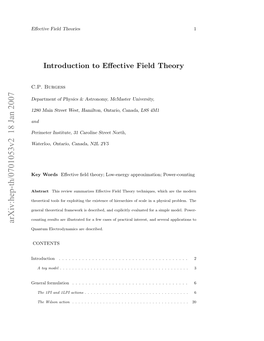 Introduction to Effective Field Theory