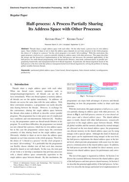Half-Process: a Process Partially Sharing Its Address Space with Other Processes