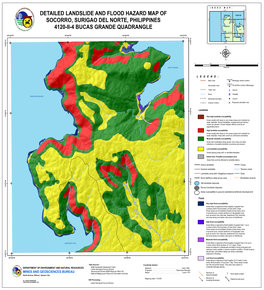 Detailed Landslide and Flood Hazard Map of Socorro, Surigao Del Norte, Philippines 4120-Ii-4 Bucas Grande Quadrangle