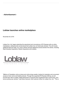 Loblaw Launches Online Marketplace