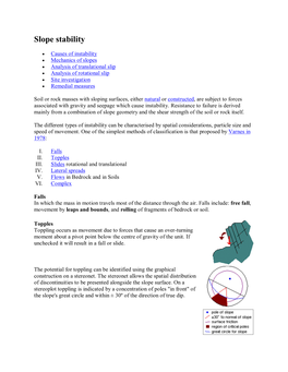 Slope Stability