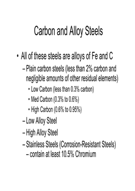Carbon and Alloy Steels