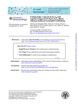 Allergen-Induced Eosinophil Trafficking Block 4 Aspirin