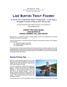 Lake Burton Trout Fishery
