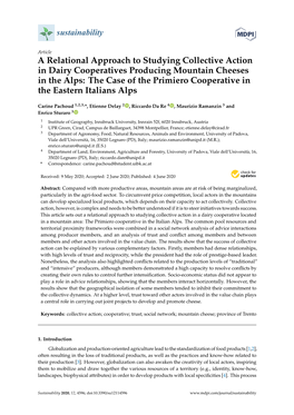 A Relational Approach to Studying Collective Action in Dairy