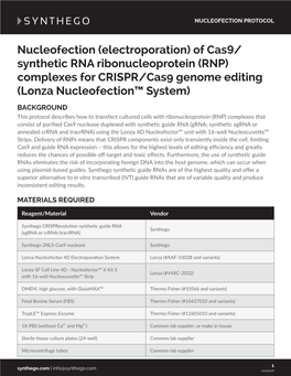 Nucleofection Protocol