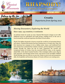 Croatia Departures from Spring 2021