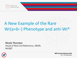 A New Example of the Rare Wr(A+B−) Phenotype and Anti-Wrb