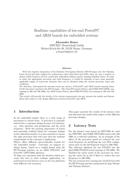 Realtime Capabilities of Low-End Powerpc and ARM Boards for Embedded Systems