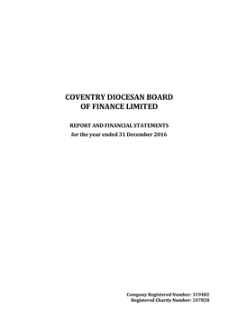 Coventry Diocesan Board of Finance Limited