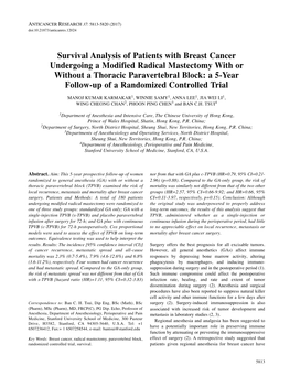 Survival Analysis of Patients with Breast Cancer