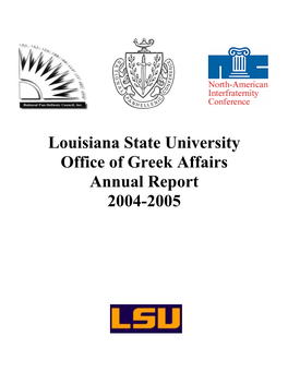 2004-2005 LSU Greek Life Annual Report