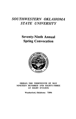 SWOSU Seventy-Ninth Annual Spring Convocation