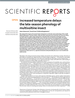 Increased Temperature Delays the Late-Season Phenology Of
