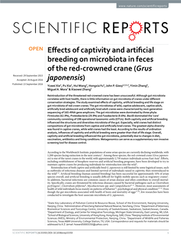 Effects of Captivity and Artificial Breeding On