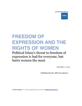 AHA 2010 Freedom of Expression and the Rights of Women