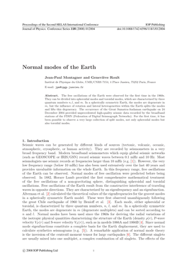 Normal Modes of the Earth