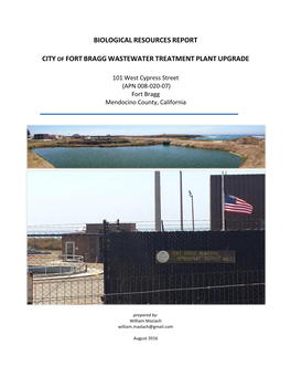 Biological Resources Report City of Fort Bragg Wastewater Treatment Plant Upgrade