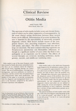 Clinical Review Otitis Media