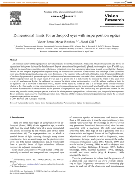 Dimensional Limits for Arthropod Eyes with Superposition Optics