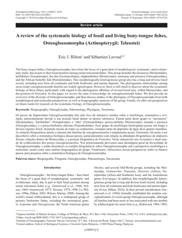 A Review of the Systematic Biology of Fossil and Living Bony-Tongue Fishes, Osteoglossomorpha (Actinopterygii: Teleostei)