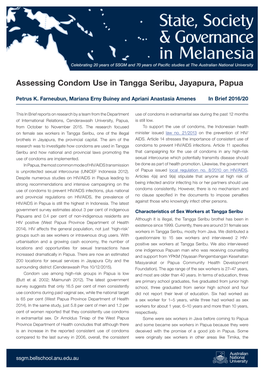 Assessing Condom Use in Tangga Seribu, Jayapura, Papua