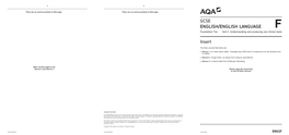 GCSE English Language Insert Unit 01