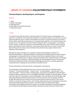 Technical Reports, Working Papers, and Preprints