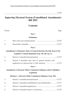 Improving Electoral System (Consolidated Amendments) Bill 2021