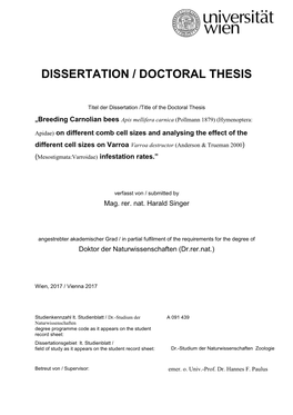 Dissertation / Doctoral Thesis